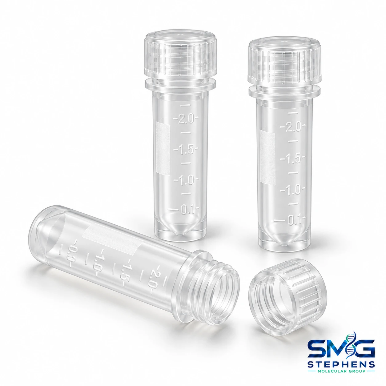 SMG product illustration: 2 mL cryovial, transparent cap